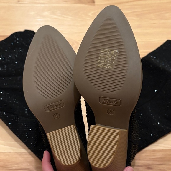 Elegant Black Over the Knee Boots NWOT - Picture 3 of 5